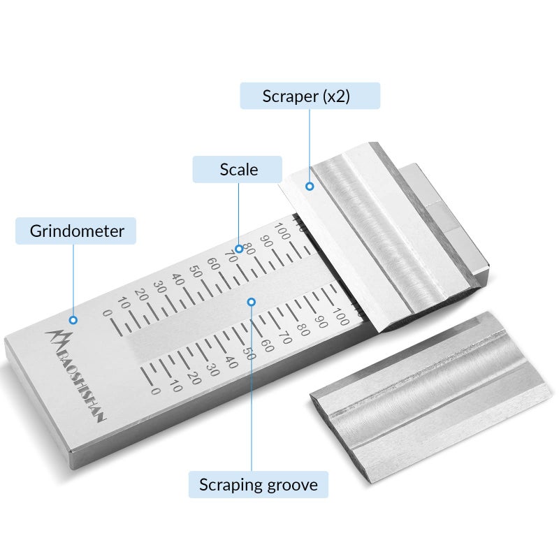 BAOSHISHAN 0-100um Grindometer Stainless Steel Fineness Gauge ISO Standard Single Groove with 2 Scrapers, Storage Case, 25Î¼m/50Î¼m/100Î¼m/150Î¼m Available (100Î¼m, 8Hegman) - Image 3